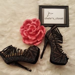 🌹4 for $20 Lilianna peeptoe rhinestone heels sz 6
